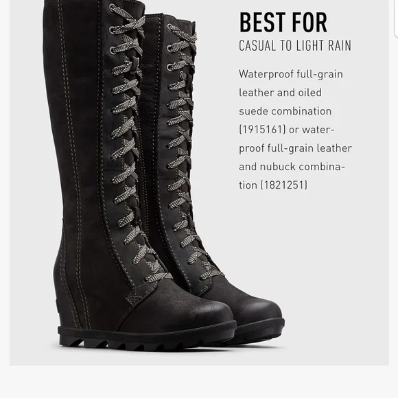 Sorel Black Lace Up Boots with Chunky Sole - Picture 4 of 8